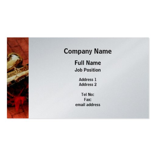 Saxophone Before Parade - Platinum Finish Business Card Templates (front side)