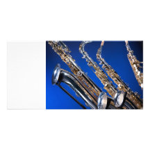 Saxophone Blue Photo Card