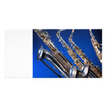 Saxophone Blue Photo Card