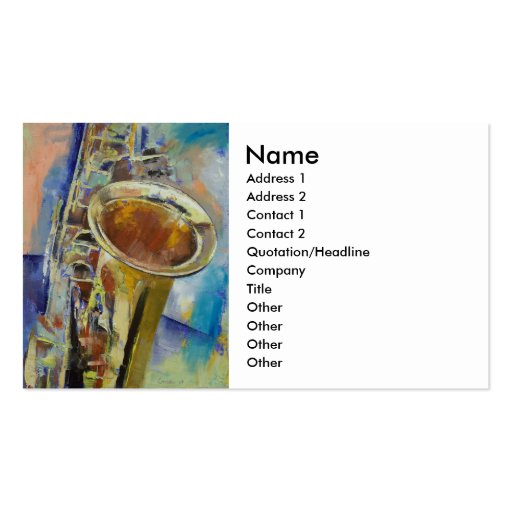 Saxophone Business Card (front side)