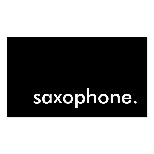 saxophone. business card template (front side)