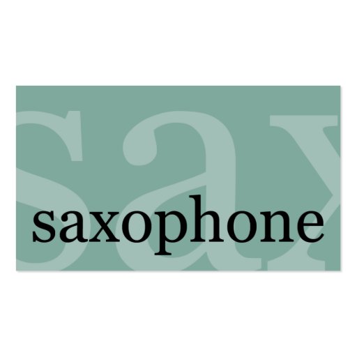 Saxophone Business Card Templates (front side)