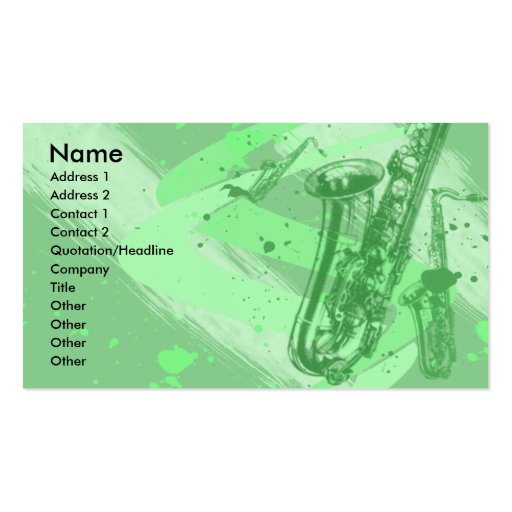 SAXOPHONE BUSINESS CARDS