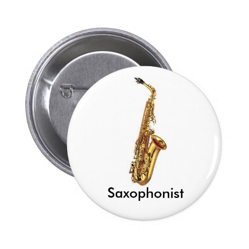 Saxophone button Zazzle