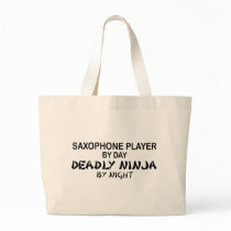 Saxophone Deadly Ninja by Night Tote Bags