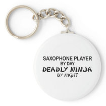 Saxophone Deadly Ninja by Night Keychain