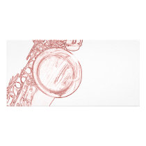 Saxophone Drawing Photo Card