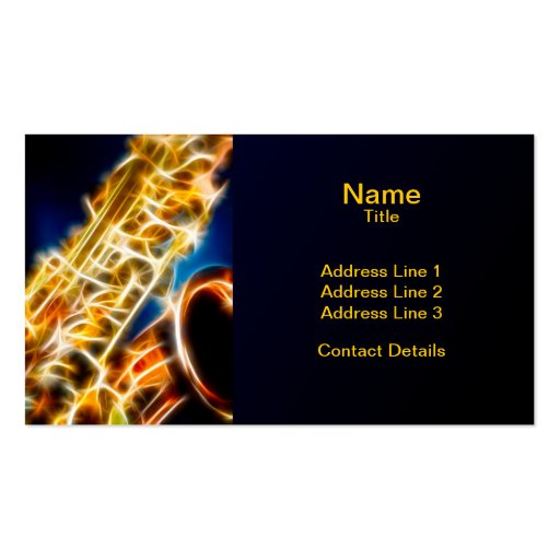 Saxophone - Fractal Business Card (front side)