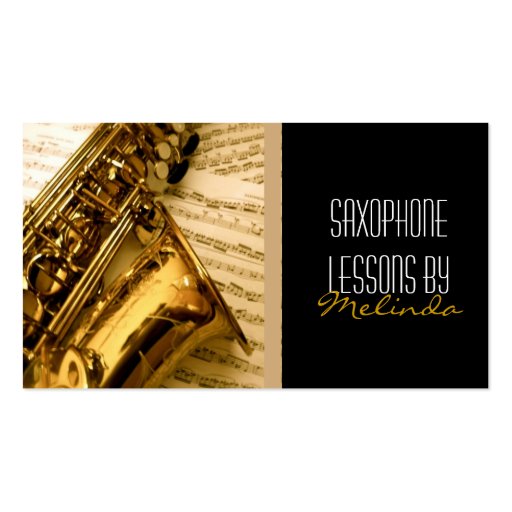 Saxophone Lessons, Music, Instrument Business Card
