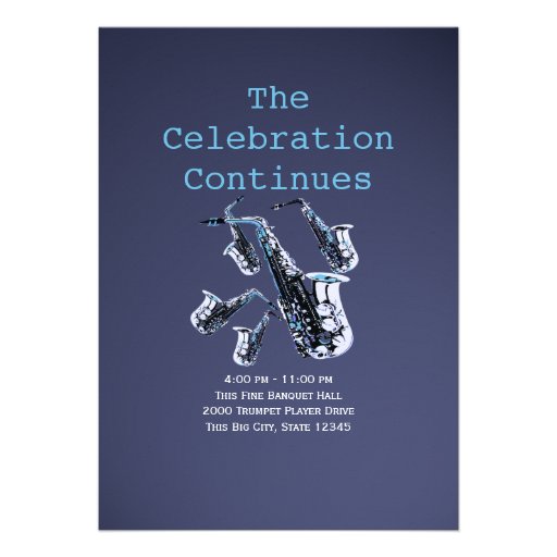 Saxophone Music Bar Mitzvah Invites