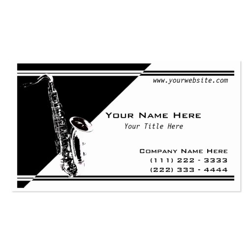 Saxophone Music Business Card (front side)