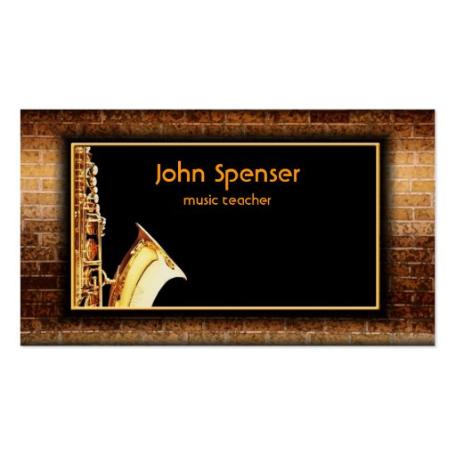 Saxophone Music Gentleman Club Card Business Cards (front side)