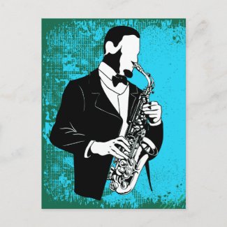 Saxophone Music Postcard postcard