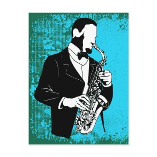 Saxophone Music Postcard postcard