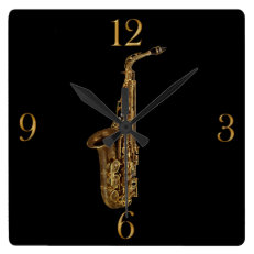 Saxophone Music Themed Wall Clock