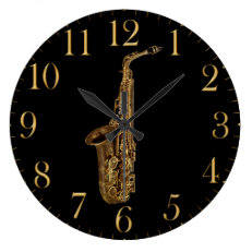 Saxophone Music Themed Wall Clock