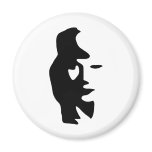 Saxophone Or Woman Optical  Illusion Fridge Magnets