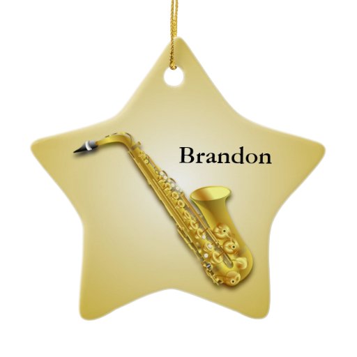 Saxophone Personalized Star Christmas Ornament Zazzle