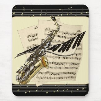 Saxophone &amp; Piano Music Mousepad