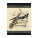 Saxophone &amp; Piano Music Postcard