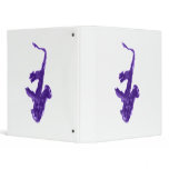 Saxophone played by two hands purple design binder