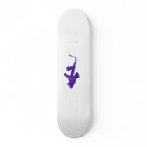 Saxophone played by two hands purple design skate board