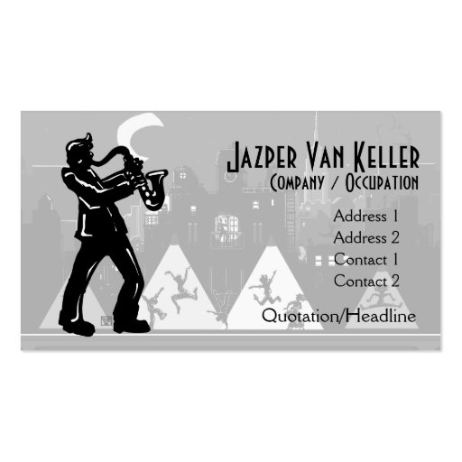 Saxophone Player Boogie Nights Business Card (front side)