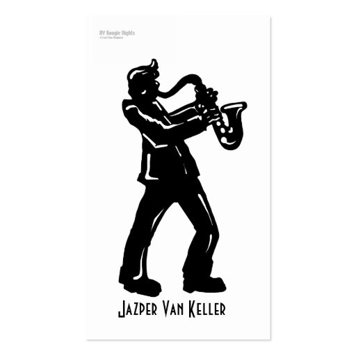 Saxophone Player Boogie Nights Business Card (back side)