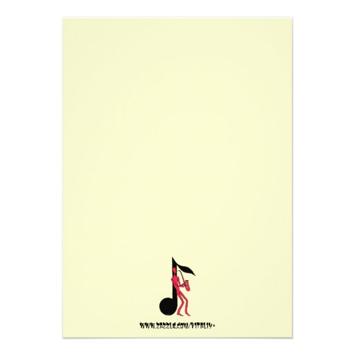 Saxophone playing man party invitation card
