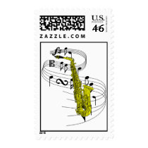 Saxophone Postage Stamp