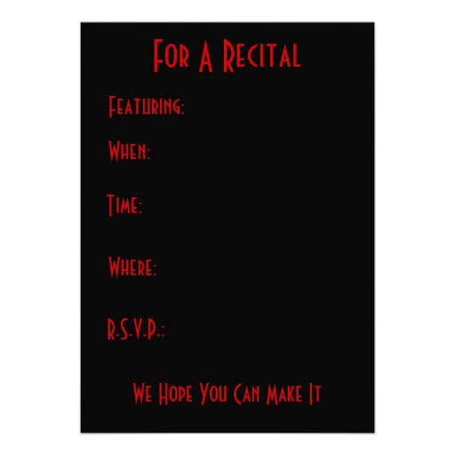 Saxophone Recital Invitation