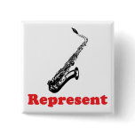 Saxophone Represent Pins