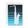 saxophone silhouette : blue fade custom invitations