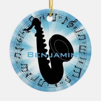 Saxophone Silhouette Design Ornament