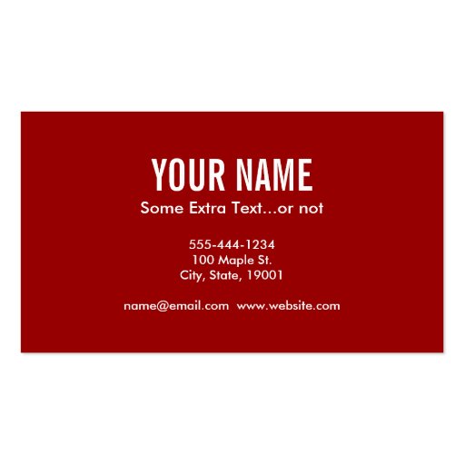 Saxophone Typography Business Cards (back side)