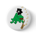 Saxy Frog Pinback Button