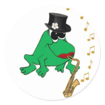 Saxy Frog stickers by smudgeart Saxy Frog stickers