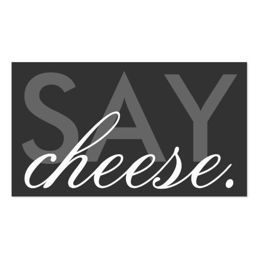 say cheese. (color customizable) business card templates (front side)