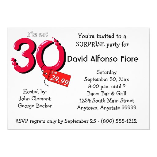 Say Goodbye To 29 A 30th Birthday Celebration Custom Invites