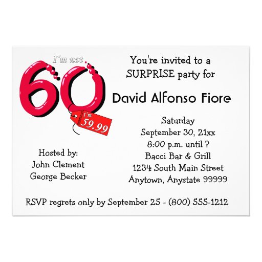Say Goodbye To 59 A 60th Birthday Celebration Invitation