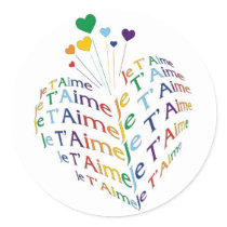 Say, "I Love You" in French / Sticker (small size) by MAMJODH Say, "I Love You" in French / Sticker (small size)