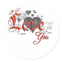 Say I Love You Round Stickers