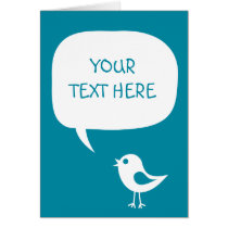 say it with your words - cute chick blue card cards