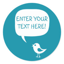 say it with your words,cute chick blue  Sticker stickers