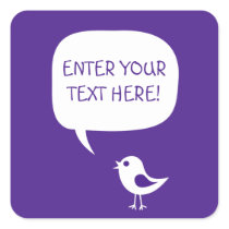say it with your words,cute chick purple  Sticker stickers
