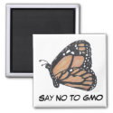 Say No To GMO Monarch Butterfly Magnet