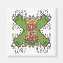 Say No to GMO Refrigerator Magnet