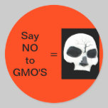 SAY NO TO GMO'S STICKERS - SKULL stickers