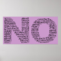 Say No to Violence, Abuse, Drugs, Alcohol, & Fear Posters