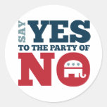 Say YES to the Party of NO Stickers